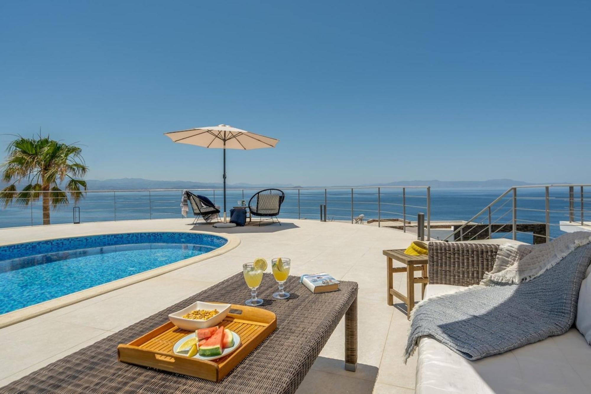 Villa Hemera Ocean View Private Heated Pool Chorafakia Eksteriør bilde