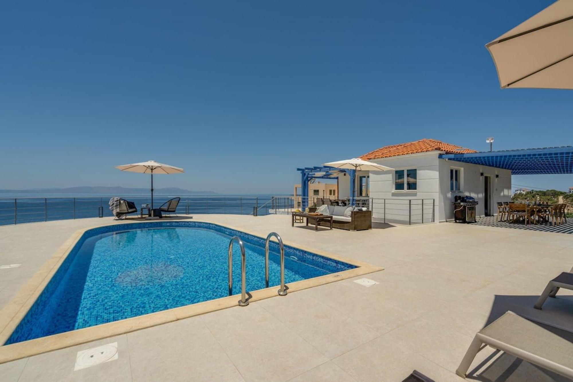 Villa Hemera Ocean View Private Heated Pool Chorafakia Eksteriør bilde
