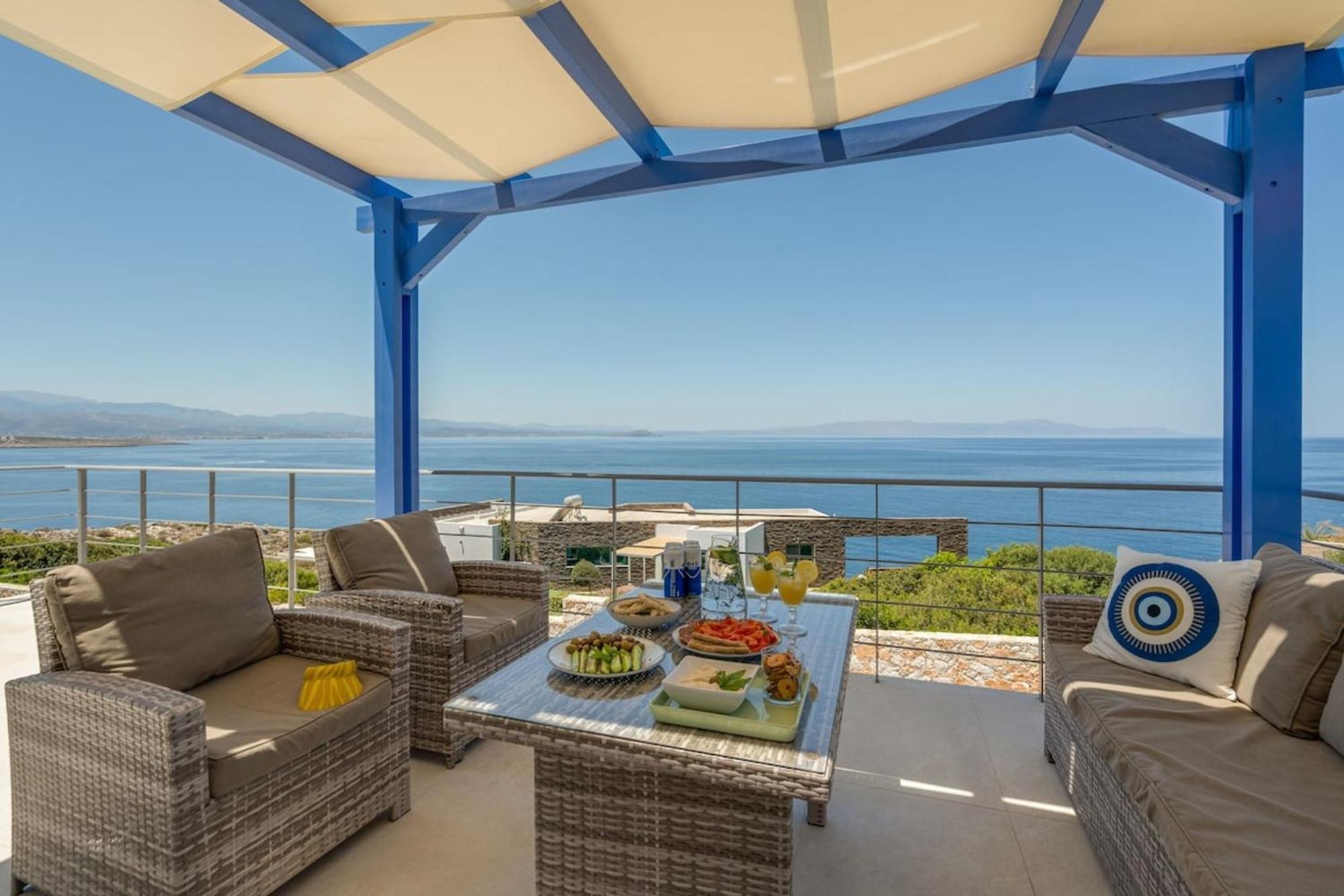 Villa Hemera Ocean View Private Heated Pool Chorafakia Eksteriør bilde
