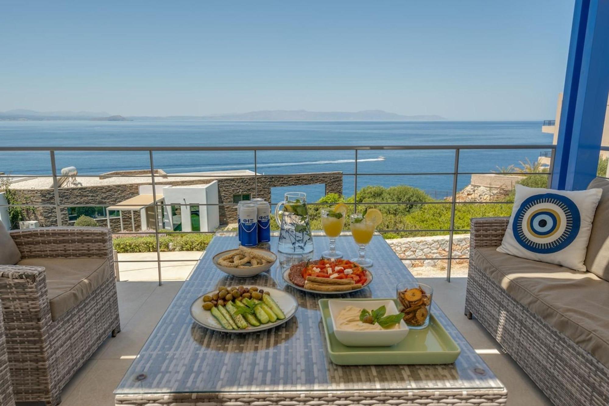 Villa Hemera Ocean View Private Heated Pool Chorafakia Eksteriør bilde