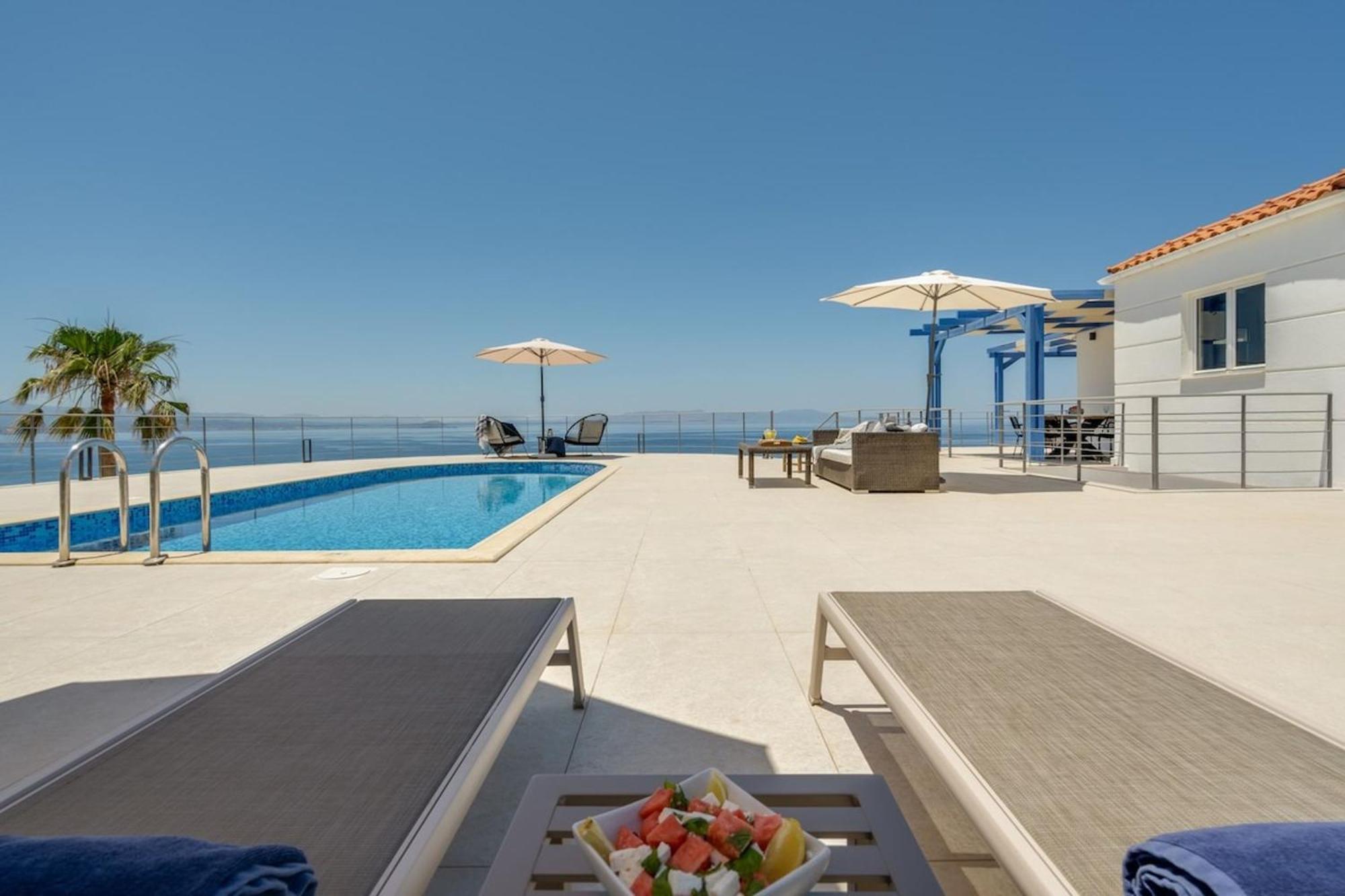Villa Hemera Ocean View Private Heated Pool Chorafakia Eksteriør bilde