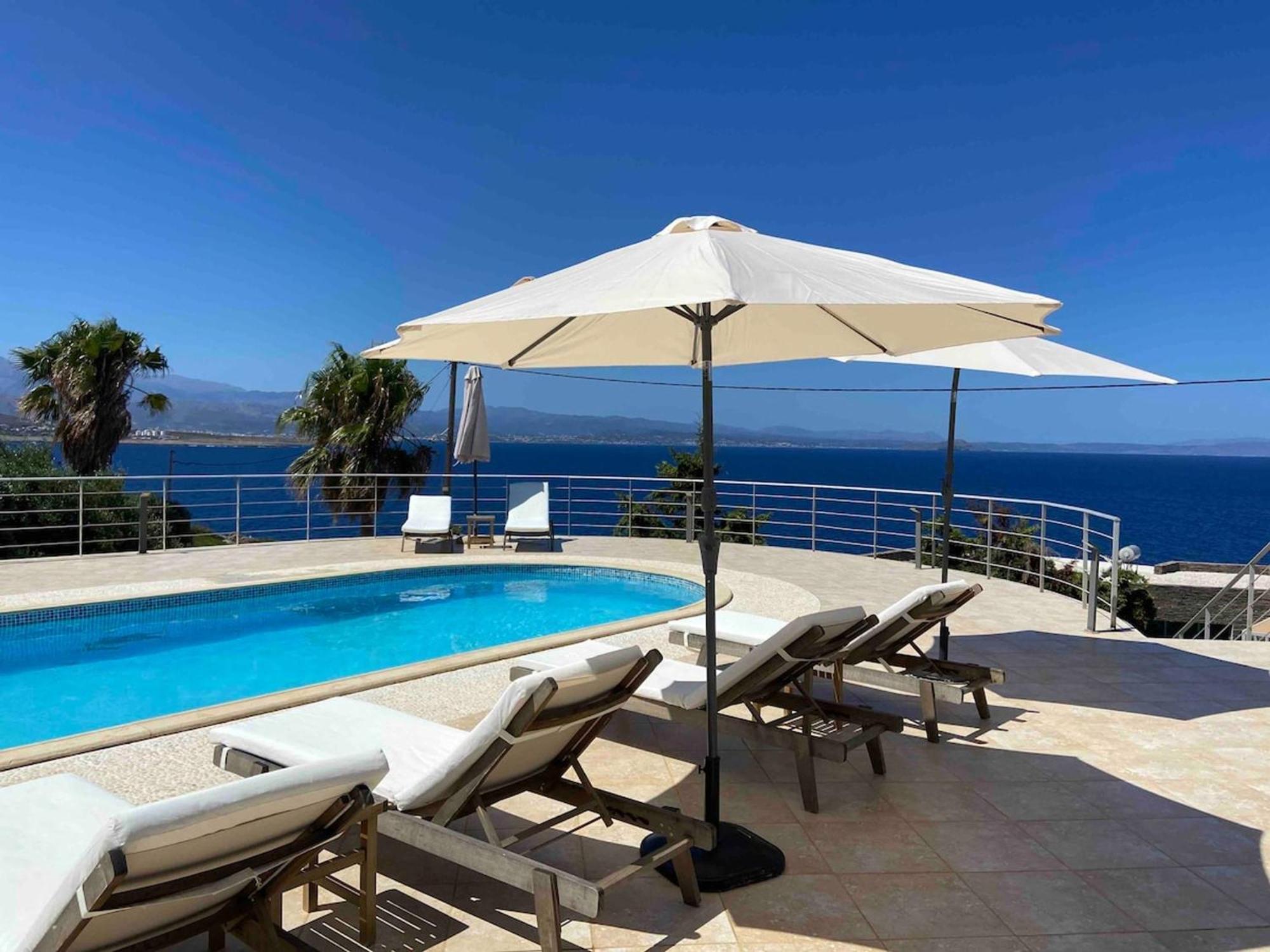 Villa Hemera Ocean View Private Heated Pool Chorafakia Eksteriør bilde