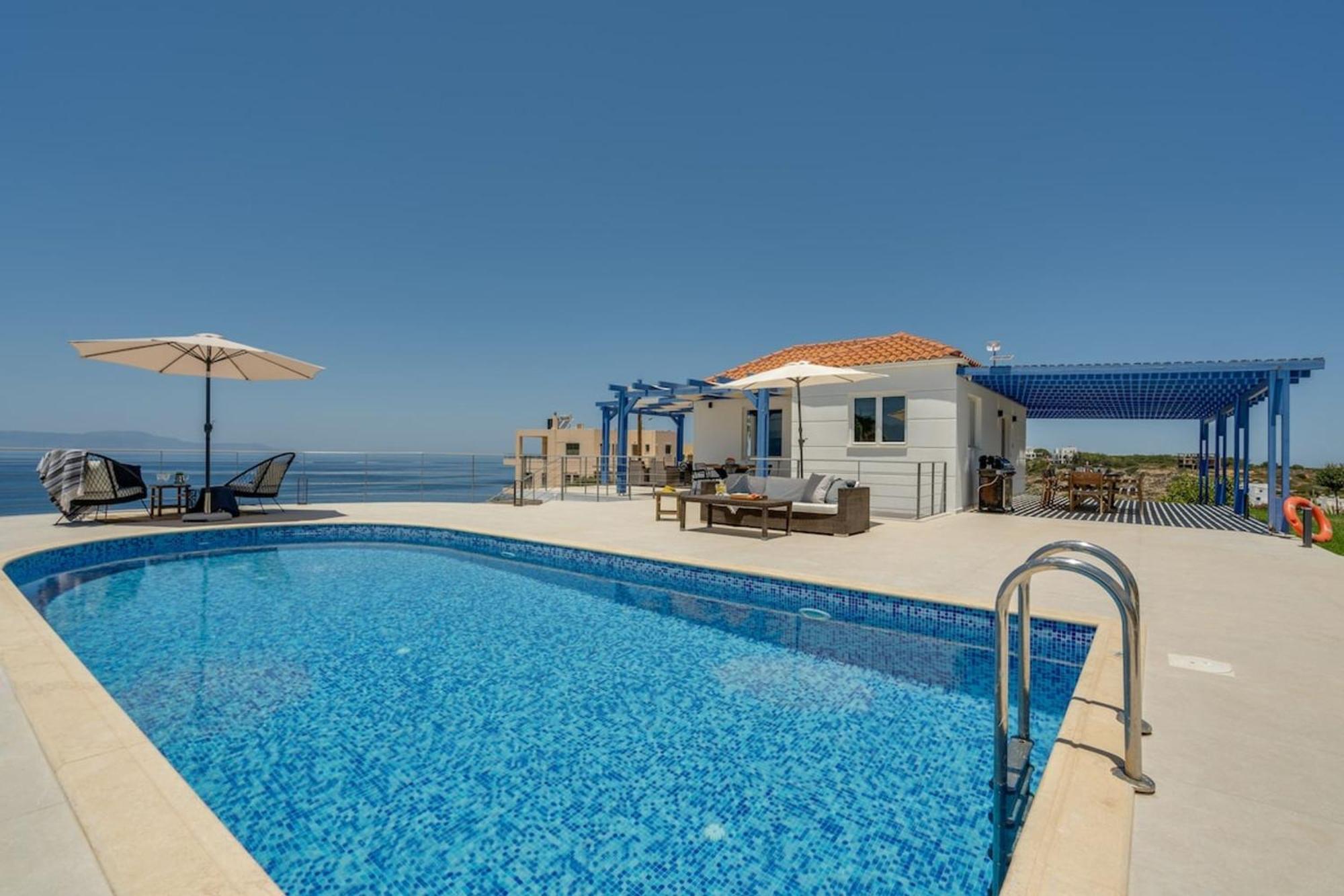 Villa Hemera Ocean View Private Heated Pool Chorafakia Eksteriør bilde