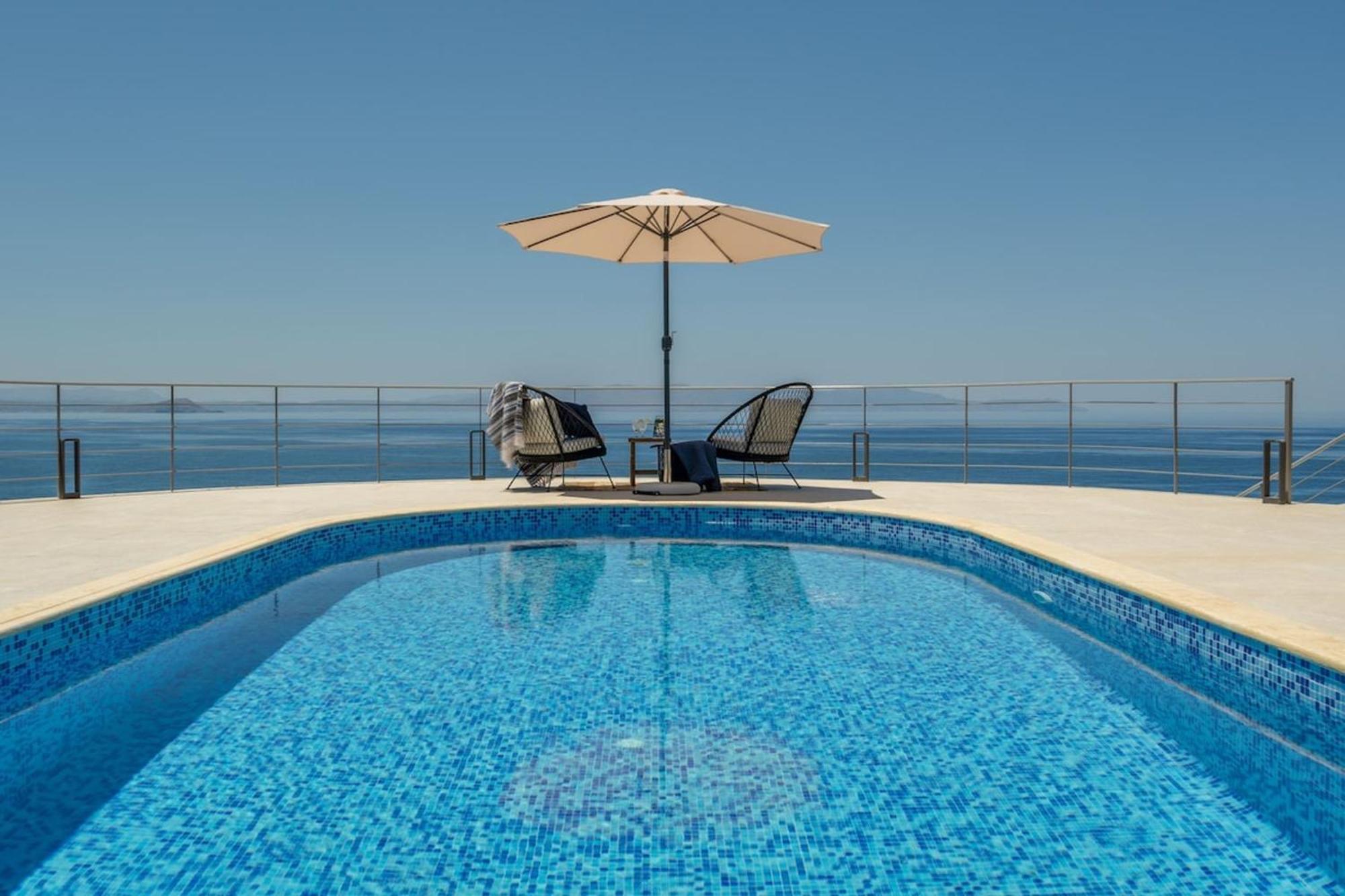 Villa Hemera Ocean View Private Heated Pool Chorafakia Eksteriør bilde